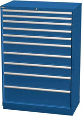 LISTA - 10 Drawer, Modular Storage Cabinet - Steel, 40-1/4" Wide x 22-1/2" Deep x 59-1/2" High, Blue - Industrial Tool & Supply