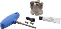 Iscar - 2" Cut Diam, 3/4" Arbor Hole, 0.138" Max Depth of Cut, 30° Indexable Chamfer & Angle Face Mill - 4 Inserts, H600 WXCU 0806 Insert, Right Hand Cut, 4 Flutes, Series Helido - Industrial Tool & Supply