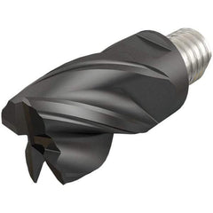 Iscar - MM EC Grade IC908 Carbide End Milling Tip Insert - TiAlN Finish, 4 Flutes, 3/8" Cutting Diam, 0.299" Depth of Cut, 0.519" Extension, 0.015" Cnr Rad, 38° Helix - Industrial Tool & Supply