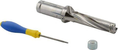 Iscar - 4" Max Drill Depth, 4xD, 1" Diam, Indexable Insert Drill - 1-1/4" Shank Diam, Whistle Notch Shank - Industrial Tool & Supply