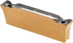 Iscar - DGNC3102 IC808 Grade, 0.122" Cutting Width, Carbide Cutoff Insert - Neutral Lead Angle, 0.0079" Cnr Rad, TiAlN/AlTiN/TiN Coated, Double End - Industrial Tool & Supply