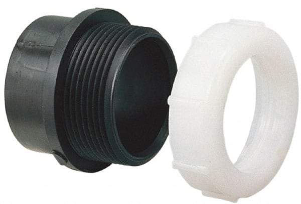 NIBCO - 2", ABS Drain, Waste & Vent Pipe Trap Adapter - Spig x SJ with Chrome Nut - Industrial Tool & Supply