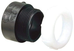 NIBCO - 1-1/2", ABS Drain, Waste & Vent Pipe Trap Adapter - Hub x SJ with Brass Nut - Industrial Tool & Supply