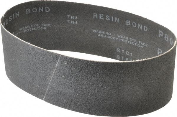 Made in USA - 3" Wide x 21" OAL, 80 Grit, Silicon Carbide Abrasive Belt - Silicon Carbide, Medium, Coated, X/Y Weighted Cloth Backing, Wet/Dry, Series S181 - Industrial Tool & Supply