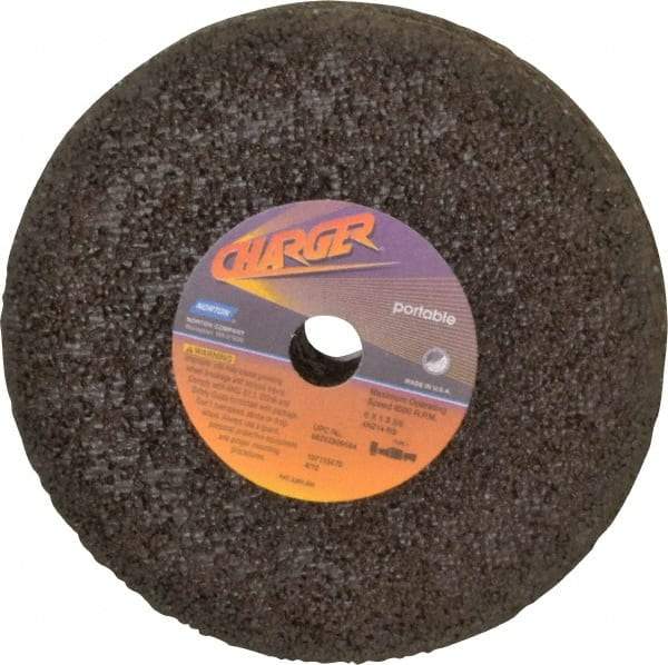 Norton - 6" Diam x 5/8" Hole x 1" Thick, R Hardness, 14 Grit Surface Grinding Wheel - Zirconia Alumina, Type 1, Very Coarse Grade, 8,000 Max RPM, No Recess - Industrial Tool & Supply