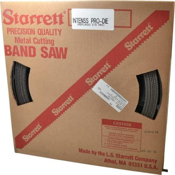 Starrett - 1/2" x 100' x 0.035" Bi-Metal Band Saw Blade Coil Stock - 8 to 12 TPI, Toothed Edge, Straight Form, Raker Set, No Rake Angle, Variable Pitch, Contour Cutting - Industrial Tool & Supply
