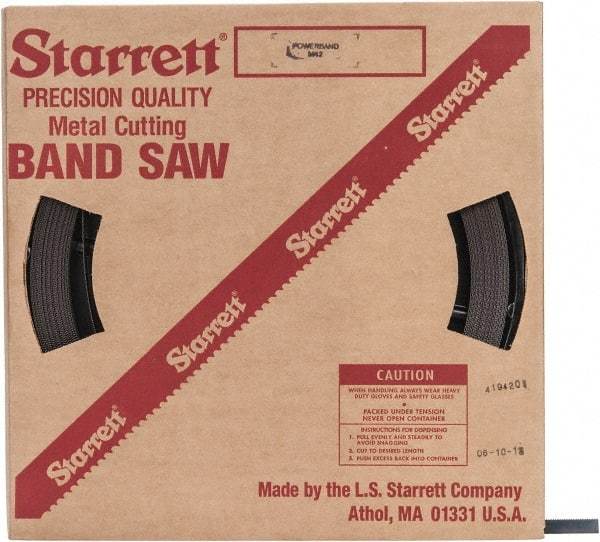 Starrett - 1/2" x 100' x 0.035" Bi-Metal Band Saw Blade Coil Stock - 14 TPI, Toothed Edge, Straight Form, Raker Set, No Rake Angle, Constant Pitch, Contour Cutting - Industrial Tool & Supply