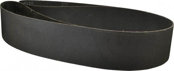 Made in USA - 4" Wide x 106" OAL, 120 Grit, Silicon Carbide Abrasive Belt - Silicon Carbide, Fine, Coated, X/Y Weighted Cloth Backing, Wet/Dry, Series S181 - Industrial Tool & Supply