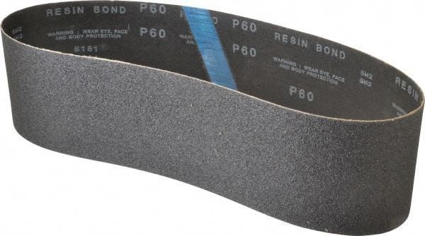 Made in USA - 4" Wide x 36" OAL, 60 Grit, Silicon Carbide Abrasive Belt - Silicon Carbide, Medium, Coated, X/Y Weighted Cloth Backing, Wet/Dry, Series S181 - Industrial Tool & Supply