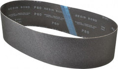 Made in USA - 4" Wide x 36" OAL, 80 Grit, Silicon Carbide Abrasive Belt - Silicon Carbide, Medium, Coated, X/Y Weighted Cloth Backing, Wet/Dry, Series S181 - Industrial Tool & Supply