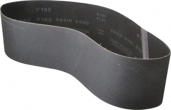 Made in USA - 4" Wide x 36" OAL, 180 Grit, Silicon Carbide Abrasive Belt - Silicon Carbide, Very Fine, Coated, X/Y Weighted Cloth Backing, Wet/Dry, Series S181 - Industrial Tool & Supply