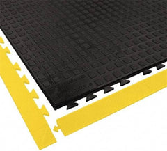 Wearwell - 5' Long x 3' Wide x 5/8" Thick, Anti-Fatigue Modular Matting Ramp Edge - Male, 1 Interlocking Side, Yellow, For Dry Areas, Series 502 - Industrial Tool & Supply