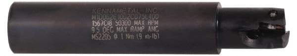Kennametal - 5/8" Cut Diam, 0.396" Max Depth of Cut, 3/4" Shank Diam, 4" OAL, Indexable Square Shoulder End Mill - EC10.., EP10.. Inserts, Cylindrical Shank, 0° Lead Angle, Through Coolant - Industrial Tool & Supply