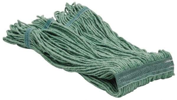 PRO-SOURCE - 5" Green Head Band, Medium PET Loop End Mop Pad - 4 Ply, Quick Change Connection, Use for General Purpose - Industrial Tool & Supply