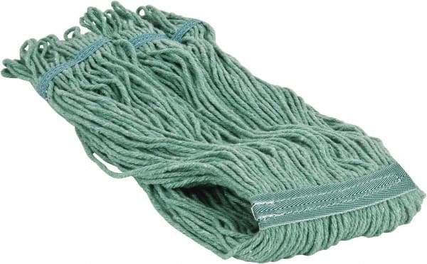 PRO-SOURCE - 5" Green Head Band, Large PET Loop End Mop Pad - 4 Ply, Quick Change Connection, Use for General Purpose - Industrial Tool & Supply