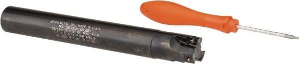 Kennametal - 1" Cut Diam, 0.395" Max Depth of Cut, 1" Shank Diam, 8" OAL, Indexable Square Shoulder End Mill - EC10.., EP10.. Inserts, Cylindrical Shank, 0° Lead Angle, Through Coolant - Industrial Tool & Supply