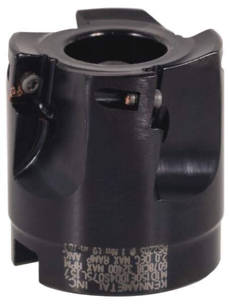 Kennametal - 8 Inserts, 4" Cut Diam, 1-1/2" Arbor Diam, 0.389" Max Depth of Cut, Indexable Square-Shoulder Face Mill - 0/90° Lead Angle, 2" High, EC10.., EP10.. Insert Compatibility, Series Mill 1-10 - Industrial Tool & Supply