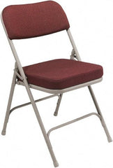 NPS - 18" Wide x 20-3/4" Deep x 32" High, Steel & Fabric Folding Chair with Fabric Padded Seat - Burgundy - Industrial Tool & Supply