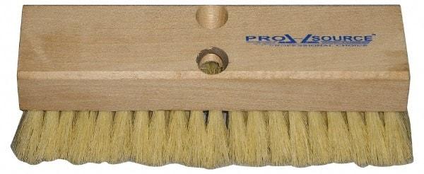 PRO-SOURCE - 2" Bristle Length, Tampico Scrub Brush - 10" OAL, Tapered Handle, Hardwood Block - Industrial Tool & Supply
