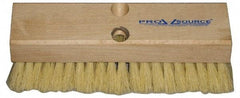 PRO-SOURCE - 2" Bristle Length, Tampico Scrub Brush - 10" OAL, Tapered Handle, Hardwood Block - Industrial Tool & Supply