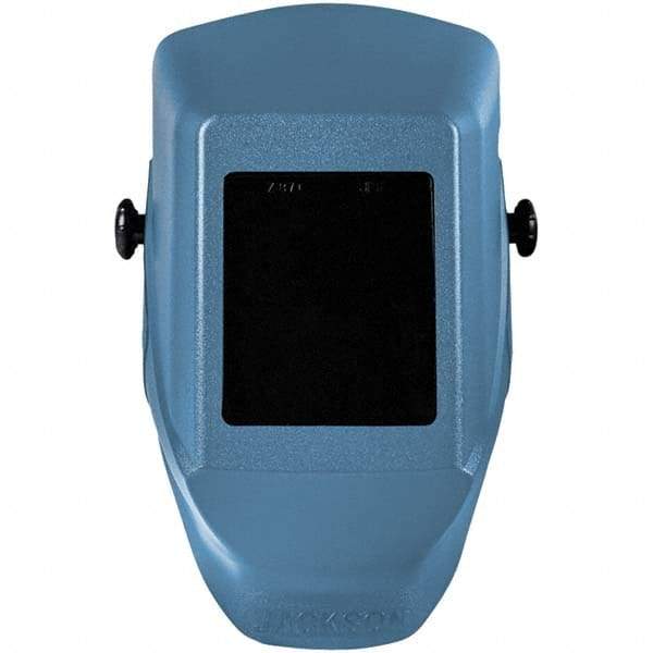 Jackson Safety - 4-1/2" Window Width x 5-1/4" Window Height, 10 Shade Fixed Shade Lens, Fixed Front Welding Helmet - Blue Thermoplastic - Industrial Tool & Supply