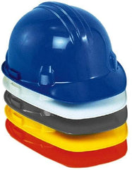 Jackson Safety - ANSI Type I, Class E Rated, 4-Point, Ratchet Adjustment Hard Hat - Yellow, Standard Brim - Industrial Tool & Supply