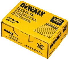 DeWALT - 16 Gauge 1-1/4" Long Finishing Nails for Power Nailers - Grade 2 Steel, Galvanized Finish, Angled Stick Collation - Industrial Tool & Supply