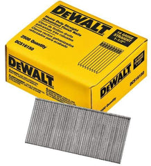 DeWALT - 16 Gauge 1-1/2" Long Finishing Nails for Power Nailers - Grade 2 Steel, Galvanized Finish, Straight Stick Collation - Industrial Tool & Supply