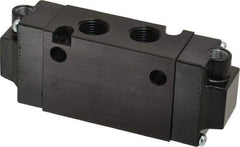 Parker - 3/8", 4-Way Body Ported Stacking Solenoid Valve - 1.4 CV Rate, 1.89" High x 4.7" Long - Industrial Tool & Supply