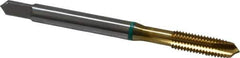 Guhring - M5x0.80 Metric Coarse, 3 Flute, TiN Finish, Cobalt Spiral Point Tap - Plug Chamfer, Right Hand Thread, 2-3/8" OAL, 0.551" Thread Length, 0.194" Shank Diam, 6H Class of Fit, Series 3915 - Exact Industrial Supply