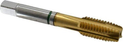 Guhring - 1/2-13 UNC, 4 Flute, TiN Finish, Cobalt Spiral Point Tap - Plug Chamfer, Right Hand Thread, 3-3/8" OAL, 0.866" Thread Length, 0.367" Shank Diam, 2B Class of Fit, Series 3916 - Exact Industrial Supply