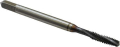 Guhring - #6-40 UNF, 3 Flute, TiN Finish, Cobalt Spiral Point Tap - Plug Chamfer, Right Hand Thread, 2" OAL, 0.433" Thread Length, 0.141" Shank Diam, 2B Class of Fit, Series 3917 - Exact Industrial Supply