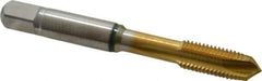 Guhring - 5/16-24 UNF, 3 Flute, TiN Finish, Cobalt Spiral Point Tap - Plug Chamfer, Right Hand Thread, 2-23/32" OAL, 0.71" Thread Length, 0.318" Shank Diam, 2B Class of Fit, Series 3917 - Exact Industrial Supply