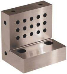 Suburban Tool - 4" Wide x 4" Deep x 3" High Steel Precision-Ground Angle Plate - Standard Plate, Machined Holes on Surface, Open End, 1-1/8" Thick, Single Plate - Industrial Tool & Supply