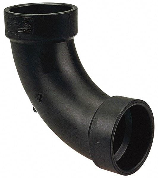 NIBCO - 3", ABS Drain, Waste & Vent Pipe 90 Long Radius Elbow - Hub x Hub - Industrial Tool & Supply