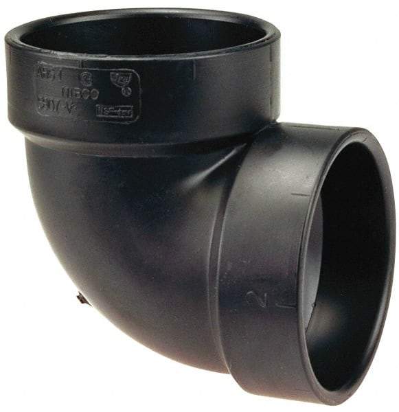 NIBCO - 3", ABS Drain, Waste & Vent Pipe 90 Vent Elbow - Hub x Hub - Industrial Tool & Supply