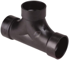 NIBCO - 4", ABS Drain, Waste & Vent Pipe Two Way Cleanout Tee - Hub x Hub x Hub - Industrial Tool & Supply