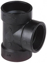 NIBCO - 3", ABS Drain, Waste & Vent Pipe Test Tee - Hub x Hub x FIPT Less Plug - Industrial Tool & Supply