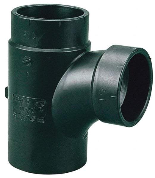 NIBCO - 2 x 1-1/2 x 2", ABS Drain, Waste & Vent Pipe Sanitary Street Tee - Spig x Hub x Hub - Industrial Tool & Supply