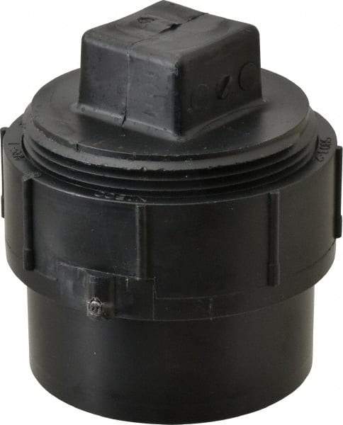 NIBCO - 3", ABS Drain, Waste & Vent Pipe Cleanout Adapter - Spig x CO with Plug - Industrial Tool & Supply