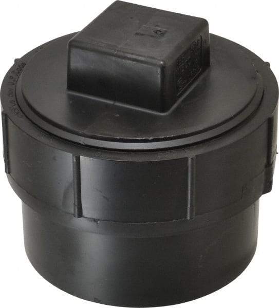 NIBCO - 4", ABS Drain, Waste & Vent Pipe Cleanout Adapter - Spig x CO with Plug - Industrial Tool & Supply