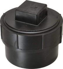 NIBCO - 4", ABS Drain, Waste & Vent Pipe Cleanout Adapter - Spig x CO with Plug - Industrial Tool & Supply
