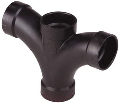 NIBCO - 2 x 1-1/2 x 1-1/2 x 1-1/2", ABS Drain, Waste & Vent Pipe Double Sanitary Tee - All Hub - Industrial Tool & Supply