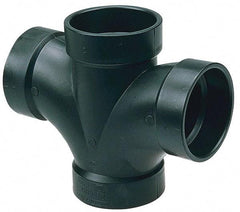 NIBCO - 4 x 4 x 3 x 3", ABS Drain, Waste & Vent Pipe Double Sanitary Tee - All Hub - Industrial Tool & Supply