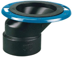NIBCO - 4 x 3" Pipe, 5-3/8" OD, ABS Offset Adjustable Closet Flange - 180° Max Working Temp, Hub End Connections - Industrial Tool & Supply