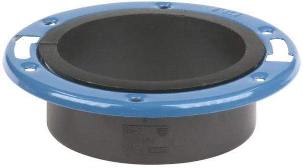 NIBCO - 4 x 3" Pipe, 5-3/8" OD, ABS Reducing Adjustable Closet Flange - 180° Max Working Temp, Hub End Connections - Industrial Tool & Supply