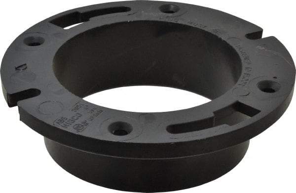 NIBCO - 4" Pipe, 5-3/8" OD, ABS Closet Flange Hub - 180° Max Working Temp, Hub End Connections - Industrial Tool & Supply
