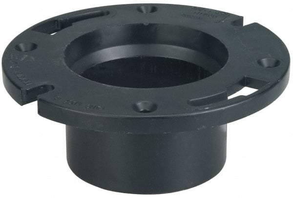 NIBCO - 4 x 3" Pipe, 5-3/8" OD, ABS Closet Flange - 180° Max Working Temp, FIPT End Connections - Industrial Tool & Supply