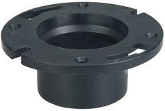 NIBCO - 4 x 3" Pipe, 5-3/8" OD, ABS Closet Flange - 180° Max Working Temp, FIPT End Connections - Industrial Tool & Supply