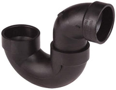 NIBCO - 1-1/2", ABS Drain, Waste & Vent Pipe P Trap - Hub x Hub x CO with Plug - Industrial Tool & Supply
